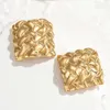Boucles d'oreilles à tige en or jaune massif 18 carats, carré pour femmes, timbre AU750