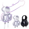 Jouets pour adultes BDSM Electro Shock Scrotum Ring Sex Ball Stretcher Chastity Électrique Cock Cage Dispositif Pénis Stimulateur Manches Mâle Jouet 230824