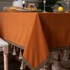 Table Cloth European Style Velvet Tablecloth Grand And Luxurious Retro Orange Customized Restaurant