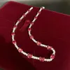 Charm Pigeon Blood Crystal Chain Clavicle Choker Necklace Promise Wedding Gift