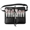 Makeup Tools Multi function Large Capacity Black PU Cosmetic Bag Waist Brush with Belt for Professional Artist 230823