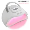 Nagelorter 280W Sun X12/X11 Max UV LED -nagellampa för manikyr Nagelgel Polsk Drying Machine Professional Intelligent Nail Torkar Salon Tool 230824