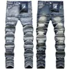 Jeans para hombres Moda Original High Street Luxury Korean Y2K Hip Hop Jeans ajustados para hombres con agujeros desgastados Bordados Pantalones vaqueros vintage 230823