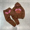 Designer de algodão tracksuits mulheres hoodie dos desenhos animados moletom de alta qualidade espuma impressão aranha web jaquetas gráficas e sweatpants corredores