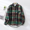 Damenjacken Winter Wollplaid Jacke Plüsch Langarm Shirt Mantel Lose lässige warme Top Brand Frauen Kleidung