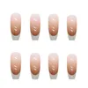 False Nails Glossy Beige Gradient Fake Super Durable And Never Splitting For Manicurist Daily Use