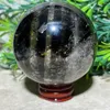 Decoratieve beeldjes Smokey Sphere Natuurlijke piramide kristallen balkwarts Hoogwaardige edelstenen Gemstones Mineralen Spirituele Home Decoration Room Stand