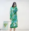 Women's Sweaters Floral Knitting Winter Women Long Dress Full Sleeves Thick Fabric Loose Casual Lady Hip Hop Dresses Clothes