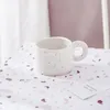 Tazas de cerámica nórdica Simple, taza de café de cerámica en bruto, taza de agua personalizada para el hogar, pellizco de mano, tinta para salpicaduras