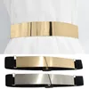 Belts Metal Slim Elastic Waist Belt For Women Mirror Decorative Gold Silver Color Long Wide Luxury Corset Stylish Vintage