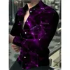 Casual shirts voor heren S-4XL Hoogwaardige Mode Men Hirted Shirt Designer Starry Sky Print Lange Mouw Tops Clothing Cardigan