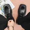 Sapatos de vestido homens fundo grosso derby sapatos casuais bussiness sapatos formais masculinos sapatos de plataforma de couro genuíno vintage streetwear 230824