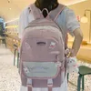 Sac d'école étanche Kawaii, sac à dos pour ordinateur portable, Badge de voyage pour fille, mignon Harajuku collège mode livre féminin 230823