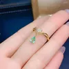 Bröllopsringar S925 Silver Fashion Waterdrop Colorful Treasure Living Ring Women's Welfare Smart Olive Green Crown Engagement