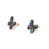 Orecchini per borchie Fashion Butterfly Abalone Shell Stone Gold Color Gold Brincos Pendientes Brand Jewelry Women Women