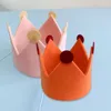 Vêtements de chien 1PC bricolage bébé fille garçon fête d'anniversaire chapeaux non tissés enfants princesse couronne casquette décorations faveurs bandeau