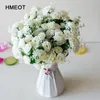 Decorative Flowers Wreaths 15 Heads Mini Roses Bouquet Artificial Flower Wedding Scene Layout Fake Floral Living Room Desk Christmas Home Decor Accessories 230823