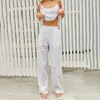 Abbigliamento per il sonno femminile pigiama in cotone bianco per donne spaghetti pantaloni sciolti a due pezzi abiti estivi da notte sexy signore signore