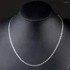 Chains Luxury 925 Sterling Silver Special 2MM Flat Clavicle Necklaces For Men Women Wedding Jewelry Christmas Gifts 40-75cm