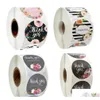 Decorazioni natalizie Home Festive Regali di sigillatura adesivi 500 pezzi/rotolo Grazie ad Love Design Diary Scrapbooking Festival Birthday Part DHCUJ