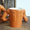 Höftkolvar kaffekopp Creative Milk Glass Ceramic Material inte deformerat när det uppvärms 3D -stereoskopisk effekt Lätt ren muskelmugg