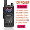 Walkie talkie radtel rt 470 6 band amatör skinka tvåvägs radiostation 256ch 10w luftband noaa lcd färgskanner luftfart 230823