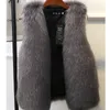 Gilet da donna Gilet di pelliccia Giacca di grandi dimensioni 2XL Cappotto senza maniche Inverno Donna Caldo Bianco Nero Grigio Donna 230824