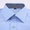 Camicie eleganti da uomo Camicia con gemelli francesi di qualità Smoking da uomo a maniche lunghe di marca maschile Slim Fit Polsino con bottoni bianchi Camicie eleganti da uomo sociali 230824