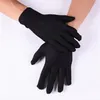 Rękawiczki bez palców 2 pucha Wysokiej jakości elastyczne wzmocnienie białej czarnej ceremonii spandeksu dla mężczyzn kelnerzy Kierowcy biżuteria 271i