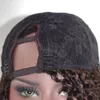 Natuurlijke zwarte Afro kinky krullende 1x4 V onderdeelpruik vooraf geplukte gluess u onderdeel menselijk haarpruiken voor vrouwen 200% dichtheid remy haar