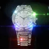 MISSFOX montre d'affaires Gentleman patron luxe rond hommes montre-bracelet riche glacé mode Blingbling Quartz Wacthes hommes Wedding291m