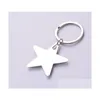 Keychains Lanyards Nieuwheid Star -vormige metalen sleutelhangers Aangepast logo voor geschenken Drop levering mode -accessoires OT0WA