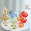 Vases Mini Bud Vase Glass Mushroom Aromatherapy Bottle Hydroponic Flower Decoration Home Decor Nordic Vase Desktop Small Vase 230824