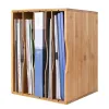 Toptan Bambu Masaüstü Organizer Dosya Sıra Masa Organizatörleri Office Sabit Sarf Malzemeleri için 4 Ayarlanabilir Raflı 5 Katmanlı Mektup Tepsisi