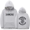 Sons of Anarchy SAMCRO DUBBEL SIDD PRINT HOUDIE SWEATSHIRT MÄNDE MODE DESIGN PUCKOVER MÄNLIGA FLEECE BOMULLHOUDIER