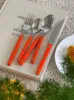 Korean INS Style Tableware Set Stainless Steel Knife Fork Spoon Western Tableware Set Simple Retro Color Dinner Cutlery Set HKD230812