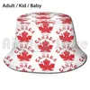 Sombreros de ala ancha Cubo Día de Canadá Est 1867 Sombrero rojo Adulto niño bebé Playa Sol Celebrar la hoja de arce 230823