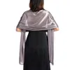 Foulards Mode longue robe de soirée en satin cou garde écharpe femmes bandana foulard hiver mince gland fête cape chaud châle 230823