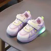 Sneakers Casual LED -skor med Lights Children's Retro Flashing Walking Shoe Baby Girls Boys Toddler Kid 230823