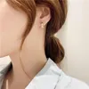 Stud Earrings Temperament Graceful U-shaped Silver Color Girl Cocktail Party Shine Cubic Zirconia Fashion Women Jewelry