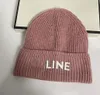 Gorro de lana de otoño, gorro tejido con letras, sombrero de propietario chino, marca de moda, gorros cálidos para hombres y mujeres, moda