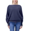 Chandails pour femmes tricots un col chauve-souris pull pull ample fileté hauts décontracté