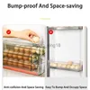 Refrigerator Egg Storage Box Automatic Sliding Eggs Holder Rack Kitchen Food Containers Fridge Side Door Organizer Daily Use HKD230812