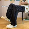 Hip Hop hommes pantalons Joggers pantalons de survêtement haute rue décontracté pantalon large droit Baggy imprimé Y2k Streetwear mâle nouveau pantalonLF20230824.