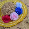 10st Simulering Rose Head Silk Flowers Diy Clothing Hat Presentlåda Dekorativ blommorkonst Rose Wreath Wedding Flower Wall Backdrop