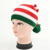 Beanieskull Caps moda örgü yün yetişkin Noel şapka çizgileri tığ işi pompom santa kapağı yıl neşeli ev Noel parti malzemeleri dekor şapkaları 230823