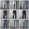 23 Designer Men's Jeans hip-hop fashion zipper hole wash jeans pants retro torn fold stitching mens design motorcycle riding 286G