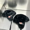 Fashion Women Trapper Hats Black Color Ear Protector Winter Keep Warm Hat