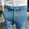 2022 Summer Fashion Mens Dark Green Abito Pantaloni Pure Occupazione Business Slimt vestito Office Trouserslf20230824.