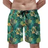 Mäns shorts Tropical Board Summer Colorful Palm Leaves Classic Beach Male Sportswear Snabbtorkningsdesignstammar